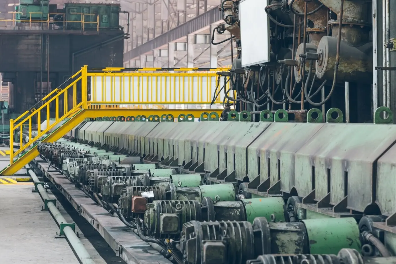 view inside a steel factory